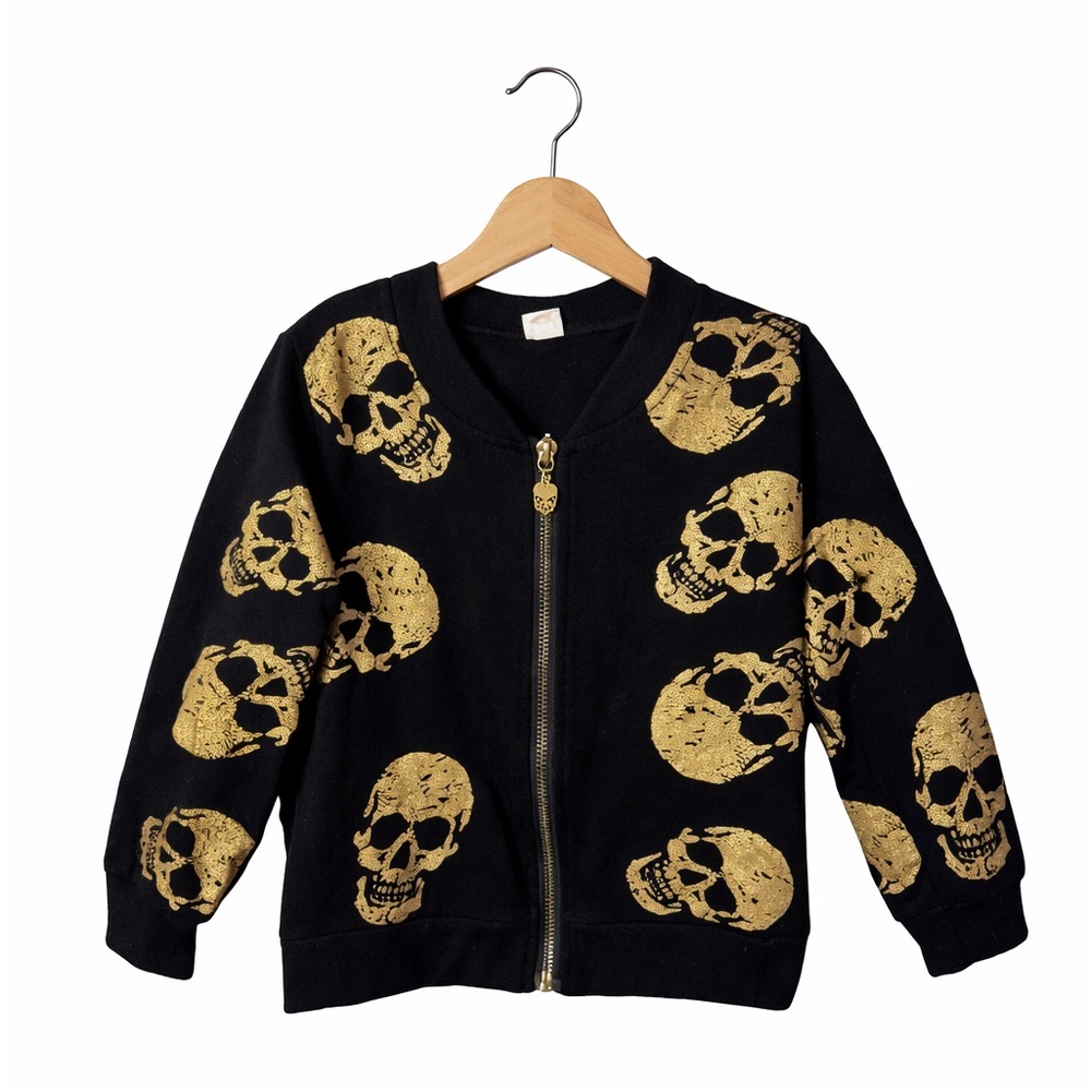 Boutique Gold Skull Hoodie. Size 110 or 4/5. Great Condition. Hard to Find.